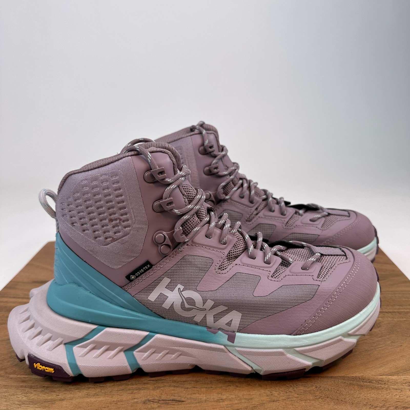 New Womens Hoka Tennine Mid Gtx Waterproof Purple Hiker Boots Shoes Size 7 B